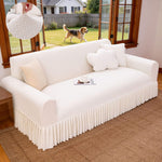 Sofa Cover Super Soft 1-Piece Sofa Slipcover for Sofas Stretch Universal Couch Covers for Living Room Easy Fit Washable Furniture Sofa Protector with Skirt ﻿