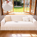 Sofa Cover Super Soft 1-Piece Sofa Slipcover for Sofas Stretch Universal Couch Covers for Living Room Easy Fit Washable Furniture Sofa Protector with Skirt ﻿