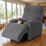 Recliner Chair Covers, Stretch Reclining Cover, Recliner Sofa Slipcovers Stripe Jacquard Recliner Couch Covers Furniture Protector Covers for Pet