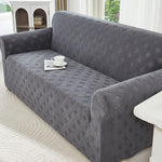 1 Piece Stretch Couch Covers for 3 Cushion Couch, Jacquard Sofa Cover with Non-Slip Elastic Bottom, Thickened Slipcover Furniture Protector for Dogs