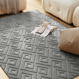 Soft Faux Fur Machine Washable Area Rug Living Room Large Rugs