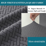 Premium Stretch Jacquard Storage Ottoman Cover, Washable Slipcover