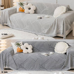 Reversible Chenille Sofa Cover, Futon Sofa Slipcover Furniture Protector, Washable Couch Cover for Kids, Dogs, Pets