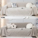 Reversible Chenille Sofa Cover, Futon Sofa Slipcover Furniture Protector, Washable Couch Cover for Kids, Dogs, Pets