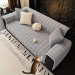 Thick Velvet Oversized Sofa Cover for 3 Cushion Couch, Washable Furniture Protector for Dogs, Non-Slip Slipcover