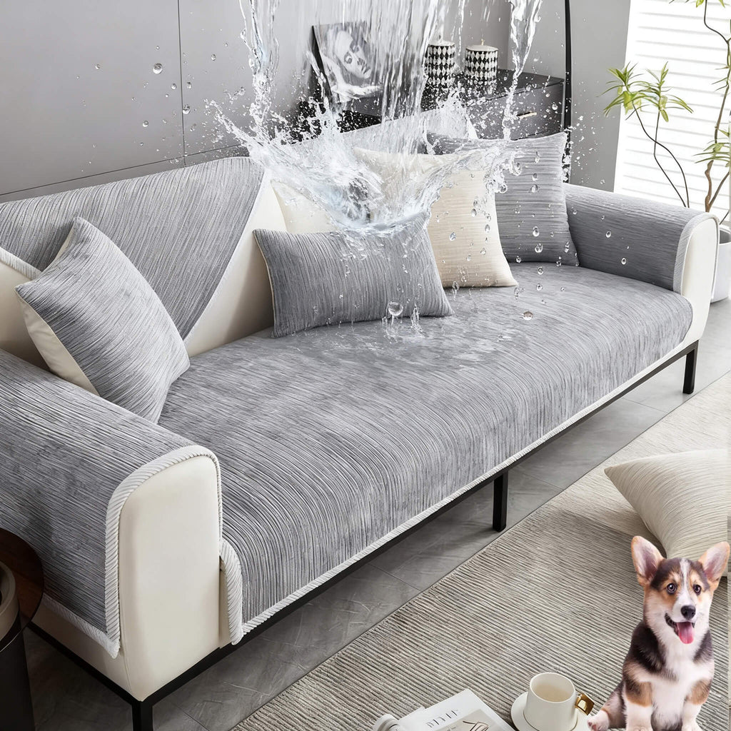 Pet Proof Sofa Cover, Waterproof & Scratch Resistant Couch Protector for Dogs Cats, Non-Slip Chenille Fabric ﻿ ﻿