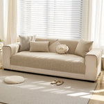 Luxury Linen Couch Cover - Soft, Washable & Non-Slip Sofa Slipcover for 3-Seater Couches | Stretchable Furniture Protector