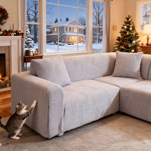 jia cool Sectionele Couch Covers L Vorm Super Stretch 1 stks Sofa hoezen, voor 4 zits Sectionele Chaise Hoes Thee Groene Kleur