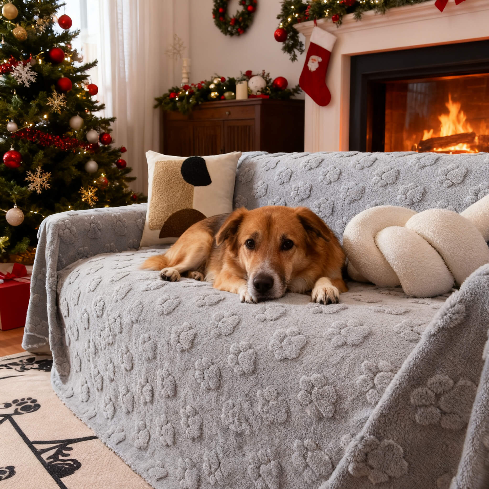 Non Slip Plush Jacquard Sofa Blanket Couch Cover| Multifunctional Furniture Protector for Pets, Slipcover for Sectional, Loveseat, Recliner, Chair, Decorative Home Decor ﻿ ﻿