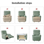 Recliner Chair Covers, Stretch Reclining Cover, Recliner Sofa Slipcovers Stripe Jacquard Recliner Couch Covers Furniture Protector Covers for Pet