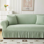 Sofa Cover Super Soft 1-Piece Sofa Slipcover for Sofas Stretch Universal Couch Covers for Living Room Easy Fit Washable Furniture Sofa Protector with Skirt ﻿