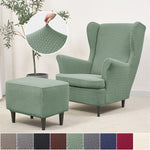 Wing Chair Slipcovers Printed Wingback Chair Covers  Wingback Armchair Slipcover Stretch Chair Slip Covers Washable Armchair Protector Cover for Living Room and Bedroom
