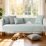 Non-Slip Linen Sofa Cover for Sectionals - Perfect Fit, Wrinkle Resistant & Machine Washable