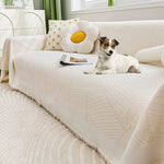Sofa Covers for Sectional Sofa Boho Couch Cover for Dogs Throw Couch Cover with Tassel L Shaped Cover Washable Couch Protector ﻿