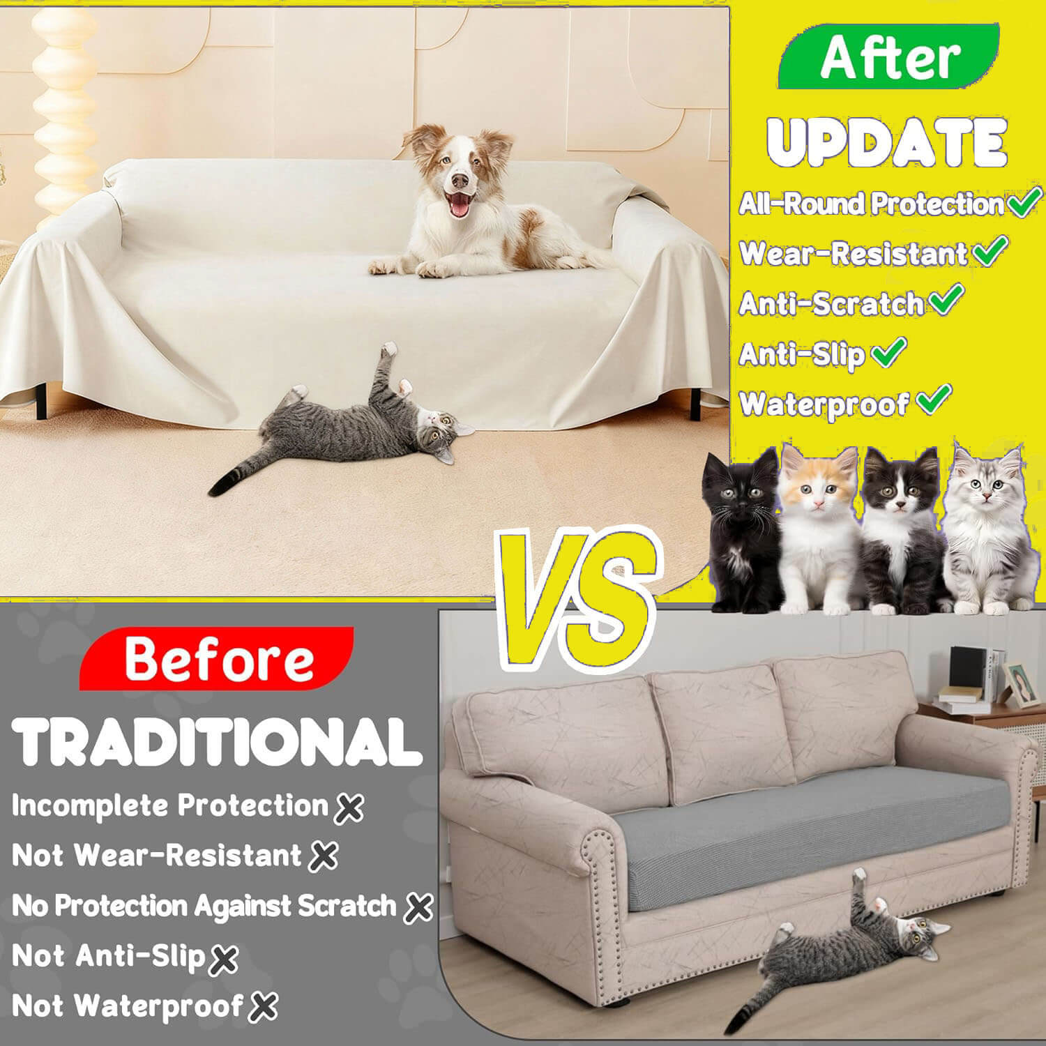 Waterproof Sofa Covers for Dogs Cats Home pet Couch Protector , Blanket Couch Cover