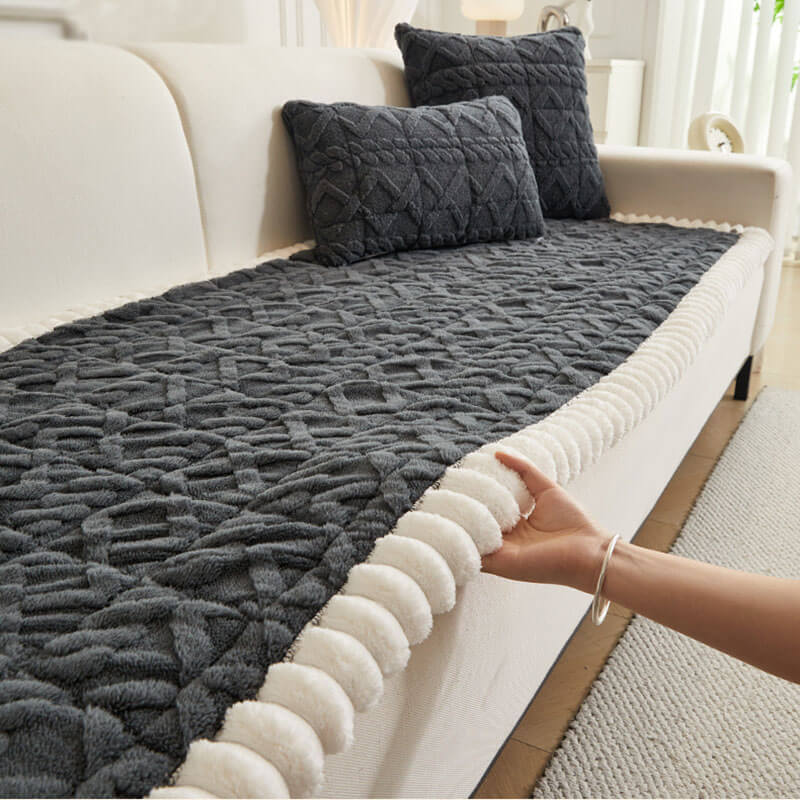 Sofa Cover Fuzzy Couch Cover for Pet, Couch Covers for Dogs Washable Non-Slip Sofa Slipcover Cushion Protector Pets Friendly Mat Bed ﻿