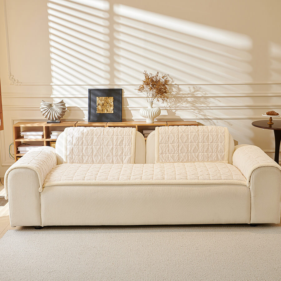 Sofa Cover Fuzzy Couch Cover for Pet, Couch Covers for Dogs Washable Non-Slip Sofa Slipcover Cushion Protector Pets Friendly Mat Bed ﻿