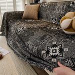 Couch Cover Sofa Cover with Tassel, Soft Chenille Boho Couch Covers Sofa Covers Washable Furniture Cover for Living Room  ﻿
