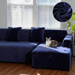 Velvet Plush Corner Sectional Corner Sofa Covers , Stretch Sofa Slipcover