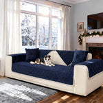 Non-Slip Velvet Sectional Sofa Cover | Machine Washable, Stretch Fit for L-Shaped Couches