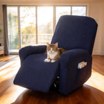 Recliner Chair Covers, Stretch Reclining Cover, Recliner Sofa Slipcovers Stripe Jacquard Recliner Couch Covers Furniture Protector Covers for Pet
