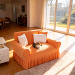 Sofa Cover Super Soft 1-Piece Sofa Slipcover for Sofas Stretch Universal Couch Covers for Living Room Easy Fit Washable Furniture Sofa Protector with Skirt ﻿
