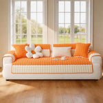 Farmhouse Rustic Sectional Couch Cover – Cotton Dog Sofa Slipcover, Soft Anti-Slip Furniture Protector for Pets ﻿ ﻿