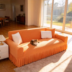 Sofa Cover Super Soft 1-Piece Sofa Slipcover for Sofas Stretch Universal Couch Covers for Living Room Easy Fit Washable Furniture Sofa Protector with Skirt ﻿
