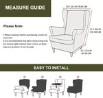 Wing Chair Slipcovers Printed Wingback Chair Covers  Wingback Armchair Slipcover Stretch Chair Slip Covers Washable Armchair Protector Cover for Living Room and Bedroom