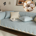 Cotton Couch Covers for Dogs, Washable Non Slip Sofa Seat Cushion Protector, Quilted Breathable Soft Mat for Living Room