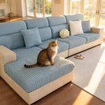 Stretch Washable Sectional Slipcovers - Non Slip L Shaped Sofa Cover with Soft Fabric, Furniture Protector