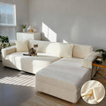 Velvet Plush Corner Sectional Corner Sofa Covers , Stretch Sofa Slipcover