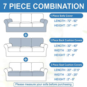 Waterproof Couch Covers for 3 Cushion Couch Sofa Slipcovers Magic Sofa Cover Stretch Washable Full Slip Covers 3 Seat Furniture Protector for Dogs Pet Cat
