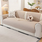 L-Shaped Sectional Sofa Cover for 3 Cushion Couch, Non Slip Waterproof Soft Cotton Slipcover, Pet Friendly Machine Washable Furniture Protector
