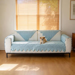 Cotton Couch Covers for Dogs, Washable Non Slip Sofa Seat Cushion Protector, Quilted Breathable Soft Mat for Living Room