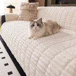 Thick Velvet Oversized Sofa Cover for 3 Cushion Couch, Washable Furniture Protector for Dogs, Non-Slip Slipcover