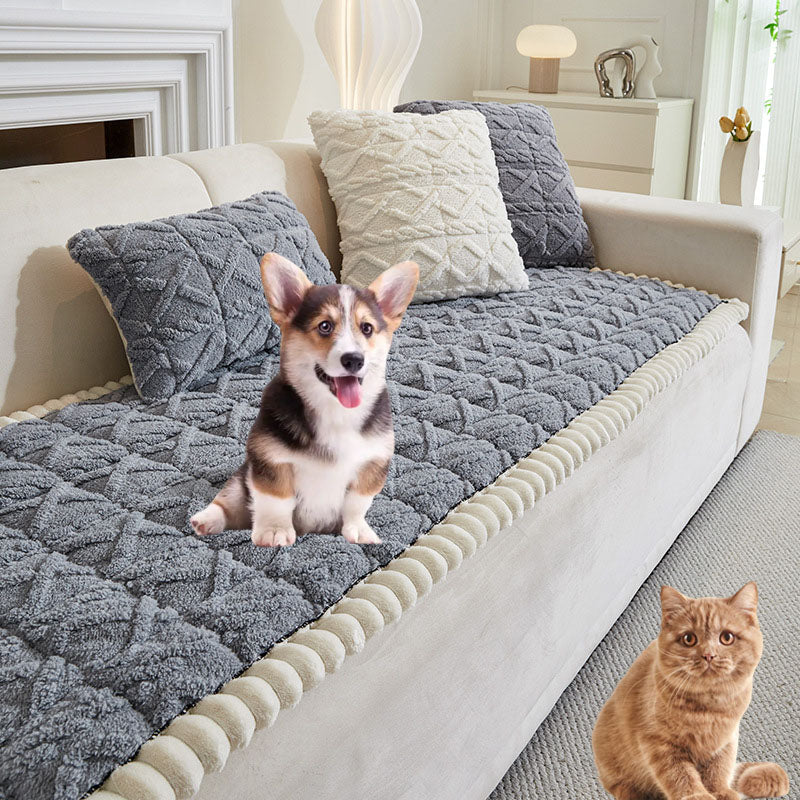 Sofa Cover Fuzzy Couch Cover for Pet, Couch Covers for Dogs Washable Non-Slip Sofa Slipcover Cushion Protector Pets Friendly Mat Bed ﻿