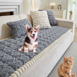Sofa Cover Fuzzy Couch Cover for Pet, Couch Covers for Dogs Washable Non-Slip Sofa Slipcover Cushion Protector Pets Friendly Mat Bed ﻿
