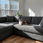 Velvet Plush Corner Sectional Corner Sofa Covers , Stretch Sofa Slipcover