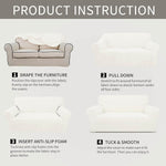 Stretch Sofa Cover - Washable Slipcover for Couch, Non-Slip Elastic Furniture Protector - Pet & Kid-Friendly