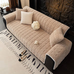 Thick Velvet Oversized Sofa Cover for 3 Cushion Couch, Washable Furniture Protector for Dogs, Non-Slip Slipcover