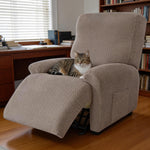 Recliner Chair Covers, Stretch Reclining Cover, Recliner Sofa Slipcovers Stripe Jacquard Recliner Couch Covers Furniture Protector Covers for Pet