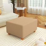 Premium Stretch Jacquard Storage Ottoman Cover, Washable Slipcover