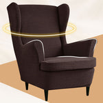 Wing Chair Slipcovers Printed Wingback Chair Covers  Wingback Armchair Slipcover Stretch Chair Slip Covers Washable Armchair Protector Cover for Living Room and Bedroom