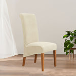 Velvet Plush Dining Chair Covers, High Chairs Protector Covers Seat Slipcover with Elastic Band for Dining Room,Wedding, Ceremony, Banquet  ﻿