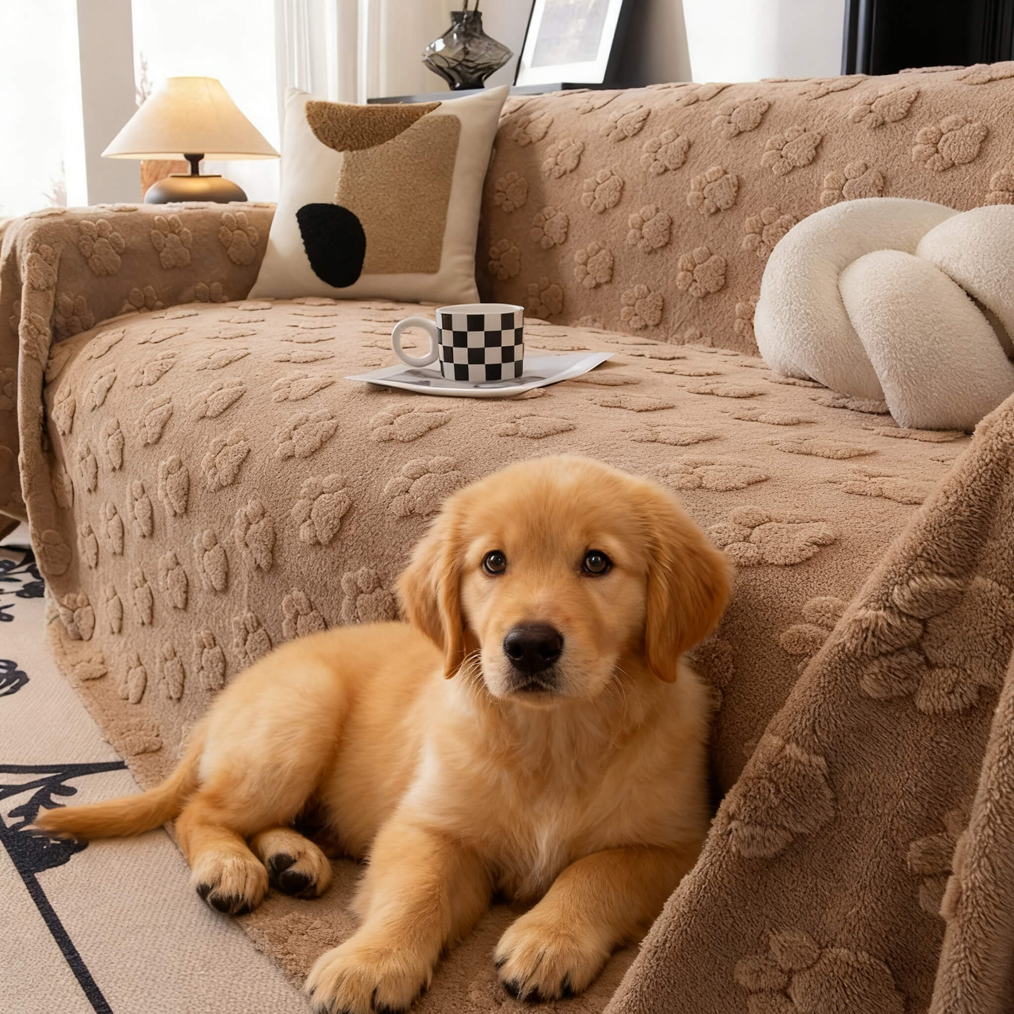 Non Slip Plush Jacquard Sofa Blanket Couch Cover| Multifunctional Furniture Protector for Pets, Slipcover for Sectional, Loveseat, Recliner, Chair, Decorative Home Decor ﻿ ﻿