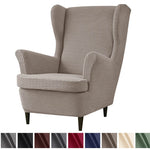 Wing Chair Slipcovers Printed Wingback Chair Covers  Wingback Armchair Slipcover Stretch Chair Slip Covers Washable Armchair Protector Cover for Living Room and Bedroom