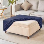 Premium Stretch Jacquard Storage Ottoman Cover, Washable Slipcover