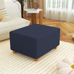 Premium Stretch Jacquard Storage Ottoman Cover, Washable Slipcover