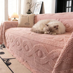 Non Slip Plush Jacquard Sofa Blanket Couch Cover| Multifunctional Furniture Protector for Pets, Slipcover for Sectional, Loveseat, Recliner, Chair, Decorative Home Decor ﻿ ﻿